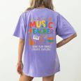 Music Teacher Music Sing Play Dance Choir Piano Women's Comfort Colors T-Shirt Back Print Violet