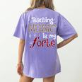 Music Teacher Teaching Music Is My Forte For Music Lovers Women's Comfort Colors T-Shirt Back Print Violet