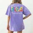 Music Teacher Tie Dye Appreciation Day Hello Back To School Men Women Women's Comfort Colors T-Shirt Back Print Violet Music Teacher Tie Dye Appreciation Day Hello Back To School Men Women Women's Comfort Colors T-Shirt Back Print Violet