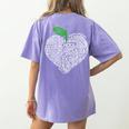 NC Red For Ed North Carolina Proud Teacher Apple T-Shirt Women's Comfort Colors T-Shirt Back Print Violet