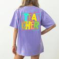 Neon Retro Teacher Cute Teacher Team New Teacher Back To Sch Women's Comfort Colors T-Shirt Back Print Violet Neon Retro Teacher Cute Teacher Team New Teacher Back To Sch Women's Comfort Colors T-Shirt Back Print Violet