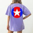 Nerdy Captain Sweatpants Retro Comic Book Fan Teacher Women's Comfort Colors T-Shirt Back Print Violet
