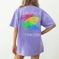Nerdy Darwin's Finches Evolution Science Biology Teacher Women's Comfort Colors T-Shirt Back Print Violet