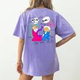 Nerdy Pythagoras Fighting Over C Squared Math Teacher Women's Comfort Colors T-Shirt Back Print Violet