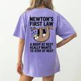 Newtons First Law Physics Jokes Science Teacher Women's Comfort Colors T-Shirt Back Print Violet Newtons First Law Physics Jokes Science Teacher Women's Comfort Colors T-Shirt Back Print Violet