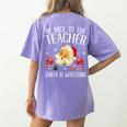 Be Nice To The Teacher Santa Is Watching School Christmas Women's Comfort Colors T-Shirt Back Print Violet