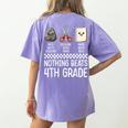 Nothing Beats 4th Grade Back To School Kids Teachers Women's Comfort Colors T-Shirt Back Print Violet