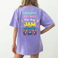 Nursery Rhymes Are My Jam 80s Retro Teachers & Students Kids Women's Comfort Colors T-Shirt Back Print Violet