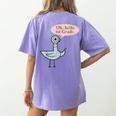 Oh Hello First Graders Cute Pigeon 1st Grade Teacher Women's Comfort Colors T-Shirt Back Print Violet