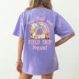 Oink Baa Moo Field Trip Squad Teacher Students Matching Women's Comfort Colors T-Shirt Back Print Violet Oink Baa Moo Field Trip Squad Teacher Students Matching Women's Comfort Colors T-Shirt Back Print Violet