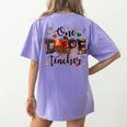 One Dope Teacher Women's Comfort Colors T-Shirt Back Print Violet One Dope Teacher Women's Comfort Colors T-Shirt Back Print Violet