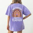 One Thankful Math Teacher Leopard Rainbow Thanksgiving Women's Comfort Colors T-Shirt Back Print Violet One Thankful Math Teacher Leopard Rainbow Thanksgiving Women's Comfort Colors T-Shirt Back Print Violet