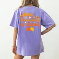 One Thankful PE Teacher Thanksgiving Fall Autumn Groovy Women's Comfort Colors T-Shirt Back Print Violet