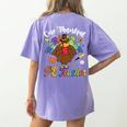 One Thankful PE Teacher Turkey Thanksgiving -Adults & Kids Classic Fit Polyester 100 Short Sleeve Women's Comfort Colors T-Shirt Back Print Violet