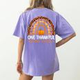 One Thankful Science Teacher Rainbow Boho Fall Thanksgiving Women's Comfort Colors T-Shirt Back Print Violet One Thankful Science Teacher Rainbow Boho Fall Thanksgiving Women's Comfort Colors T-Shirt Back Print Violet