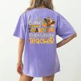 One Thankful Substitute Teacher Turkey Leopard Thanksgiving For Men Women Women's Comfort Colors T-Shirt Back Print Violet One Thankful Substitute Teacher Turkey Leopard Thanksgiving For Men Women Women's Comfort Colors T-Shirt Back Print Violet