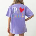 P Is For Preschool Teacher Student Back To School Women's Comfort Colors T-Shirt Back Print Violet P Is For Preschool Teacher Student Back To School Women's Comfort Colors T-Shirt Back Print Violet