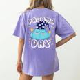 Pajama Day School Spirit Week Fun Cloud Teacher Student Women's Comfort Colors T-Shirt Back Print Violet