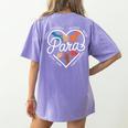 Para Heart Paraprofessional Teacher Paraeducator Women's Comfort Colors T-Shirt Back Print Violet