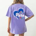 Para Heart Teacher Paraprofessional School Appreciation Women's Comfort Colors T-Shirt Back Print Violet Para Heart Teacher Paraprofessional School Appreciation Women's Comfort Colors T-Shirt Back Print Violet