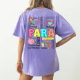 Para Paraprofessional Paraeducator Teacher Back To School Women's Comfort Colors T-Shirt Back Print Violet