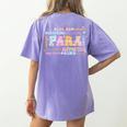 Paraprofessional Back To School Paraeducator Para Teacher Women's Comfort Colors T-Shirt Back Print Violet