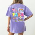 Paras Make It Possible Paraprofessional Paraeducator Teacher Women's Comfort Colors T-Shirt Back Print Violet Paras Make It Possible Paraprofessional Paraeducator Teacher Women's Comfort Colors T-Shirt Back Print Violet