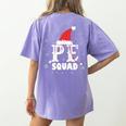 PE Squad Christmas PE Teacher Matching Xmas Women's Comfort Colors T-Shirt Back Print Violet