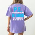 PE Teacher Art For Men Women Gym Teacher Appreciation Women's Comfort Colors T-Shirt Back Print Violet
