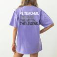 PE Teacher The Man Myth Legend Women's Comfort Colors T-Shirt Back Print Violet PE Teacher The Man Myth Legend Women's Comfort Colors T-Shirt Back Print Violet
