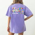 Peace Love Inclusion Sped Squad Special-Ed Teacher Daycare Women's Comfort Colors T-Shirt Back Print Violet