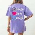 Peace Love Math Maths Teacher Pi Symbol Men Women Women's Comfort Colors T-Shirt Back Print Violet Peace Love Math Maths Teacher Pi Symbol Men Women Women's Comfort Colors T-Shirt Back Print Violet