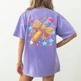 Pencil Leopard Coquette Bow Teacher Life Back To School Women's Comfort Colors T-Shirt Back Print Violet Pencil Leopard Coquette Bow Teacher Life Back To School Women's Comfort Colors T-Shirt Back Print Violet