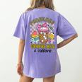 Phonemes Graphemes Caffeine Back To School Reading Teacher Women's Comfort Colors T-Shirt Back Print Violet