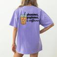 Phonemes Graphemes And Caffeine Coffee Teacher Appreciation Women's Comfort Colors T-Shirt Back Print Violet