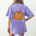 Pi Day Pumpkin Pi Math Teacher Halloween Costume Women's Comfort Colors T-Shirt Back Print Violet