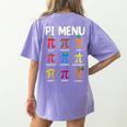 Pi Menu 314 Pi Symbol Math Teacher Happy Pi Day Women's Comfort Colors T-Shirt Back Print Violet