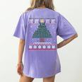 Pi Tree Christmas Math Teacher Ugly Sweater Men Women Kids Women's Comfort Colors T-Shirt Back Print Violet Pi Tree Christmas Math Teacher Ugly Sweater Men Women Kids Women's Comfort Colors T-Shirt Back Print Violet