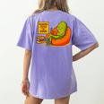 Pickle Reading Books Bookworm Teacher Librarian Kids Retro Women's Comfort Colors T-Shirt Back Print Violet Pickle Reading Books Bookworm Teacher Librarian Kids Retro Women's Comfort Colors T-Shirt Back Print Violet