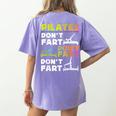 Pilates Instructor Teacher Watercolor Pilates Don't Fart Men Women Kids Women's Comfort Colors T-Shirt Back Print Violet Pilates Instructor Teacher Watercolor Pilates Don't Fart Men Women Kids Women's Comfort Colors T-Shirt Back Print Violet