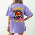 Pirate Pre-K Teacher Preschool Halloween Women's Comfort Colors T-Shirt Back Print Violet Pirate Pre-K Teacher Preschool Halloween Women's Comfort Colors T-Shirt Back Print Violet