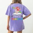 Pirate Teacher Halloween Skull Adult Women's Comfort Colors T-Shirt Back Print Violet