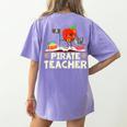 Pirate Teacher Men Women Kids Women's Comfort Colors T-Shirt Back Print Violet Pirate Teacher Men Women Kids Women's Comfort Colors T-Shirt Back Print Violet