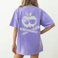 Pirate Teacher Women's Comfort Colors T-Shirt Back Print Violet