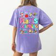 Play Is Learning Educational Teacher Women Women's Comfort Colors T-Shirt Back Print Violet Play Is Learning Educational Teacher Women Women's Comfort Colors T-Shirt Back Print Violet