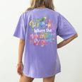 Pre-K Where The Adventure Begins Preschool Teachers Students Women's Comfort Colors T-Shirt Back Print Violet