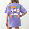 Pre-K Boo Crew Cute Ghost Halloween Costume Teacher Student For Men Women Kids Women's Comfort Colors T-Shirt Back Print Violet