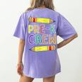 Pre-K Crew PreK Teachers Back To School Women's Comfort Colors T-Shirt Back Print Violet Pre-K Crew PreK Teachers Back To School Women's Comfort Colors T-Shirt Back Print Violet
