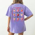 Pre K Is My Jam Teacher Team Crew Preschool Cute Strawberry Women's Comfort Colors T-Shirt Back Print Violet