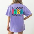 Pre-K Paraprofessional Teacher Back To School Vibes Women's Comfort Colors T-Shirt Back Print Violet Pre-K Paraprofessional Teacher Back To School Vibes Women's Comfort Colors T-Shirt Back Print Violet